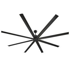 VEVOR 96 In Ceiling Fan without Light, 6-Speed Remote Control, Aluminum 8-Blade, Reversible DC Motor, Modern Low Profile Flush Mount Exterior Fan for Bedroom, Living Room, Patio, Indoor/Outdoor, Black