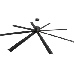 VEVOR 96 In Ceiling Fan without Light, 6-Speed Remote Control, Aluminum 8-Blade, Reversible DC Motor, Modern Low Profile Flush Mount Exterior Fan for Bedroom, Living Room, Patio, Indoor/Outdoor, Black