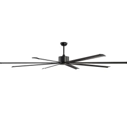 VEVOR 96 In Ceiling Fan without Light, 6-Speed Remote Control, Aluminum 8-Blade, Reversible DC Motor, Modern Low Profile Flush Mount Exterior Fan for Bedroom, Living Room, Patio, Indoor/Outdoor, Black