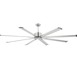 VEVOR 84 In Ceiling Fan without Light, 6-Speed Remote Control, Aluminum 8-Blade, Reversible DC Motor, Modern Low Profile Flush Mount Fan for Bedroom, Living Room, Patio, Indoor/Outdoor, Brushed Nickel