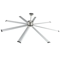 VEVOR 84 In Ceiling Fan without Light, 6-Speed Remote Control, Aluminum 8-Blade, Reversible DC Motor, Modern Low Profile Flush Mount Fan for Bedroom, Living Room, Patio, Indoor/Outdoor, Brushed Nickel