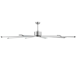 VEVOR 84 In Ceiling Fan without Light, 6-Speed Remote Control, Aluminum 8-Blade, Reversible DC Motor, Modern Low Profile Flush Mount Fan for Bedroom, Living Room, Patio, Indoor/Outdoor, Brushed Nickel