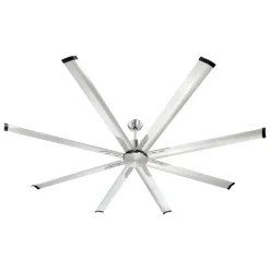 VEVOR 84 In Ceiling Fan without Light, 6-Speed Remote Control, Aluminum 8-Blade, Reversible DC Motor, Modern Low Profile Flush Mount Fan for Bedroom, Living Room, Patio, Indoor/Outdoor, Brushed Nickel