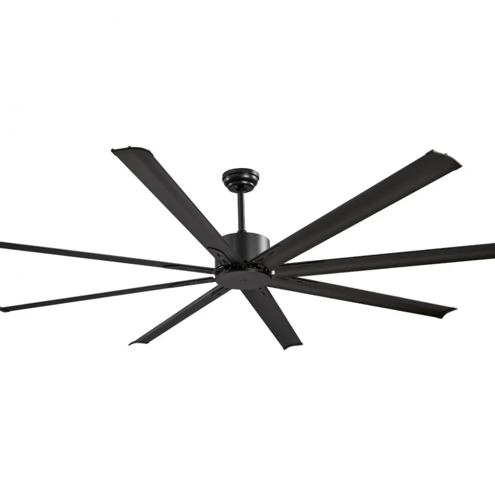 VEVOR 84 In Ceiling Fan without Light, 6-Speed Remote Control, Aluminum 8-Blade, Reversible DC Motor, Modern Low Profile Flush Mount Exterior Fan for Bedroom, Living Room, Patio, Indoor Use, Black