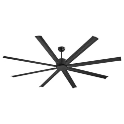 VEVOR 84 In Ceiling Fan without Light, 6-Speed Remote Control, Aluminum 8-Blade, Reversible DC Motor, Modern Low Profile Flush Mount Exterior Fan for Bedroom, Living Room, Patio, Indoor Use, Black