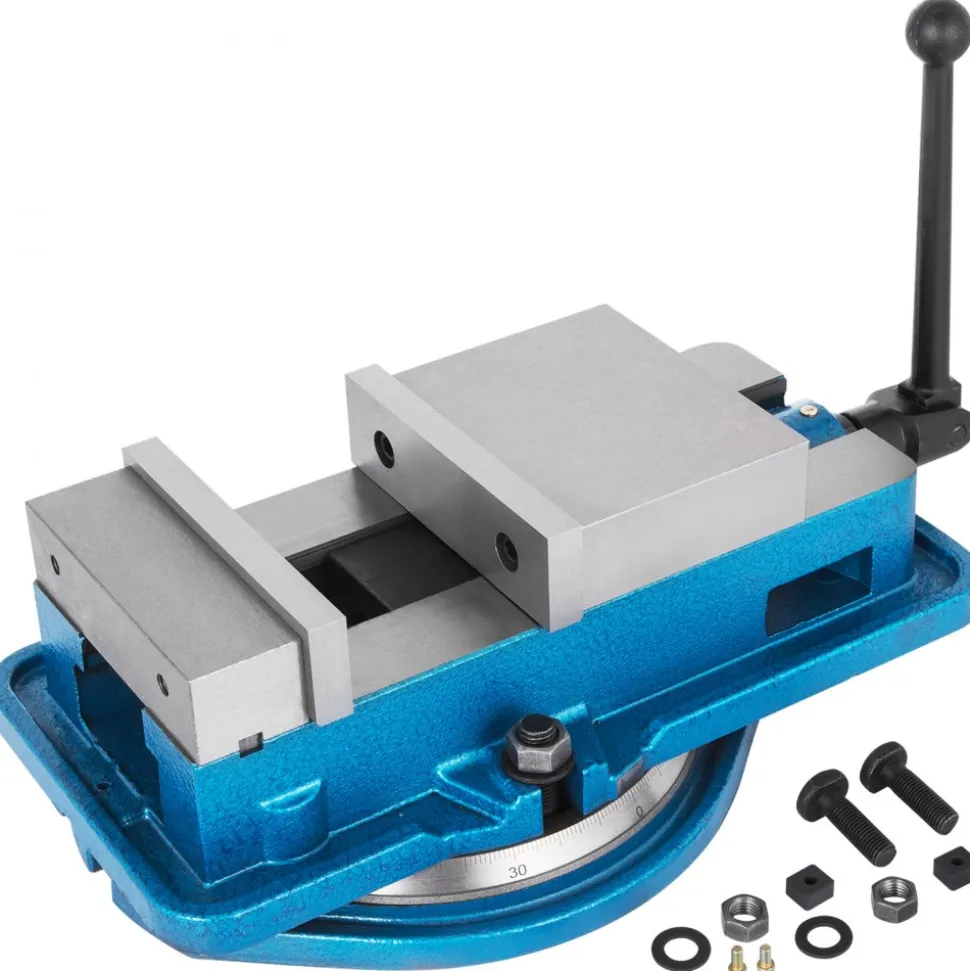 VEVOR 5 Inch ACCU Lock Down Vise Precision Milling Vice 5 Inch Jaw Width Drill Press Vise Milling Drilling Machine Bench Clamp Clamping Vice with 360 Degree Swiveling Base CNC Vise