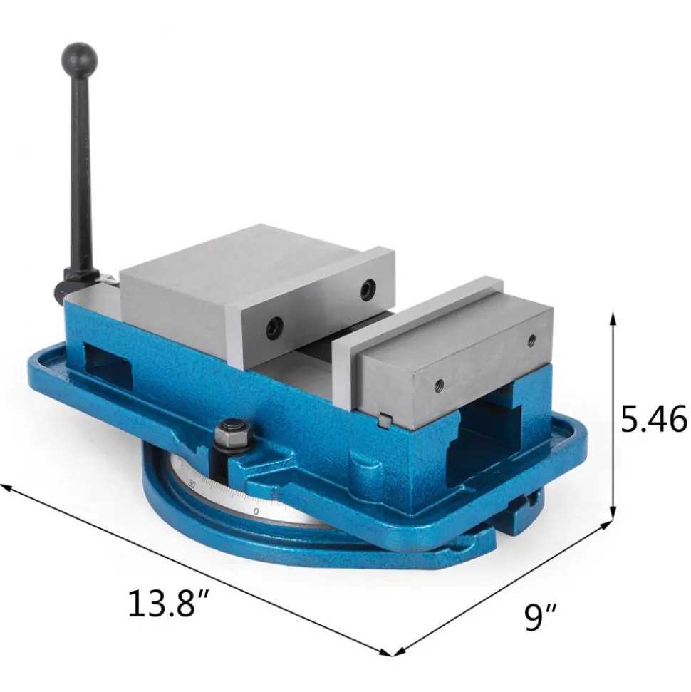 VEVOR 5 Inch ACCU Lock Down Vise Precision Milling Vice 5 Inch Jaw Width Drill Press Vise Milling Drilling Machine Bench Clamp Clamping Vice with 360 Degree Swiveling Base CNC Vise