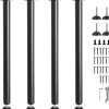 VEVOR 30 Inch Adjustable Desk Legs, Reinforced Steel Office Table Furniture legs Set of 4 for DIY, 1200 lbs Load Capacity Heavy Duty Desk Legs, Quick Instalation Legs with Adjustable Foot Cup Black