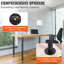 VEVOR 30 Inch Adjustable Desk Legs, Reinforced Steel Office Table Furniture legs Set of 4 for DIY, 1200 lbs Load Capacity Heavy Duty Desk Legs, Quick Instalation Legs with Adjustable Foot Cup Black