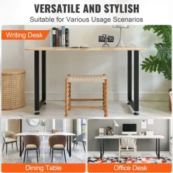 VEVOR 28 Inch Adjustable Furniture Legs, Square Reinforced Steel Office Table legs Set of 2 for DIY, Max Load 1000 lbs Heavy Duty Desk Legs, Quick Instalation & Rich Accessories Legs Black