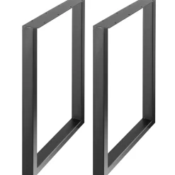 VEVOR 28 Inch Adjustable Furniture Legs, Square Reinforced Steel Office Table legs Set of 2 for DIY, Max Load 1000 lbs Heavy Duty Desk Legs, Quick Instalation & Rich Accessories Legs Black