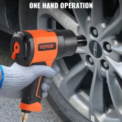 VEVOR 1/2-Inch Air Impact Wrench, High Torque Up to 1400 ft-lbs, Lightweight 4.6 lb Design Pneumatic Impact Gun with 11-PCS 1/2-Inch Drive CR-V Steel Impact Socket Set & Carrying Case