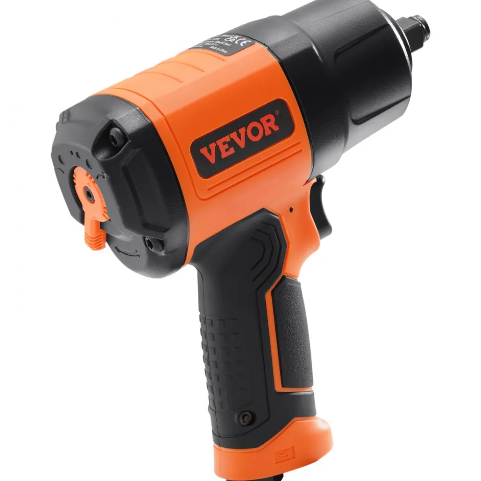 VEVOR 1/2-Inch Air Impact Wrench, High Torque Up to 1400 ft-lbs, Lightweight 4.6 lb Design Pneumatic Impact Gun with 11-PCS 1/2-Inch Drive CR-V Steel Impact Socket Set & Carrying Case