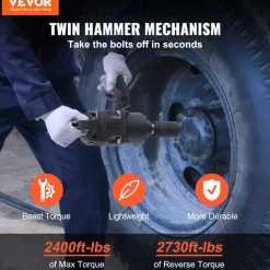 VEVOR 1 Inch Air Impact Wrench, Up to 2730 ft-lbs Reverse Torque Output 1