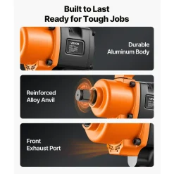 VEVOR 1 Inch Air Impact Wrench, Up to 1200 ft-lbs Nut-Busting Torque, 16.4 lbs Lightweight Pneumatic Impact Gun with Double Handles for Heavy Duty Repairs and Maintenance