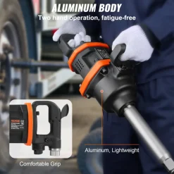 VEVOR 1 Inch Air Impact Wrench, Up to 3160 ft-lbs High Reverse Torque Output 1