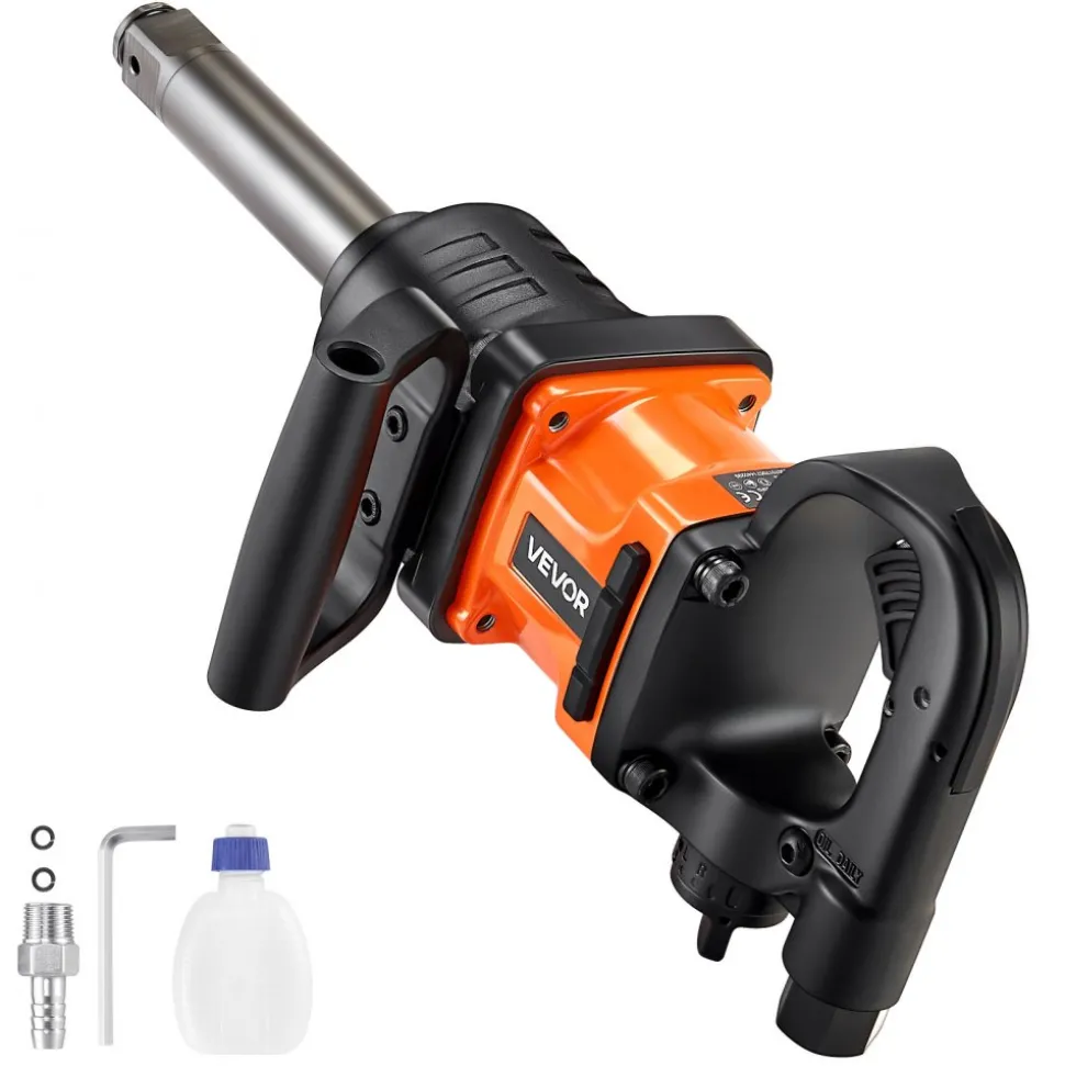 VEVOR 1 Inch Air Impact Wrench, Up to 1800 ft-lbs Nut-Busting Torque, 18.7 lbs Lightweight Pneumatic Impact Gun with 6" Extended Anvil for Heavy Duty Repairs and Maintenance
