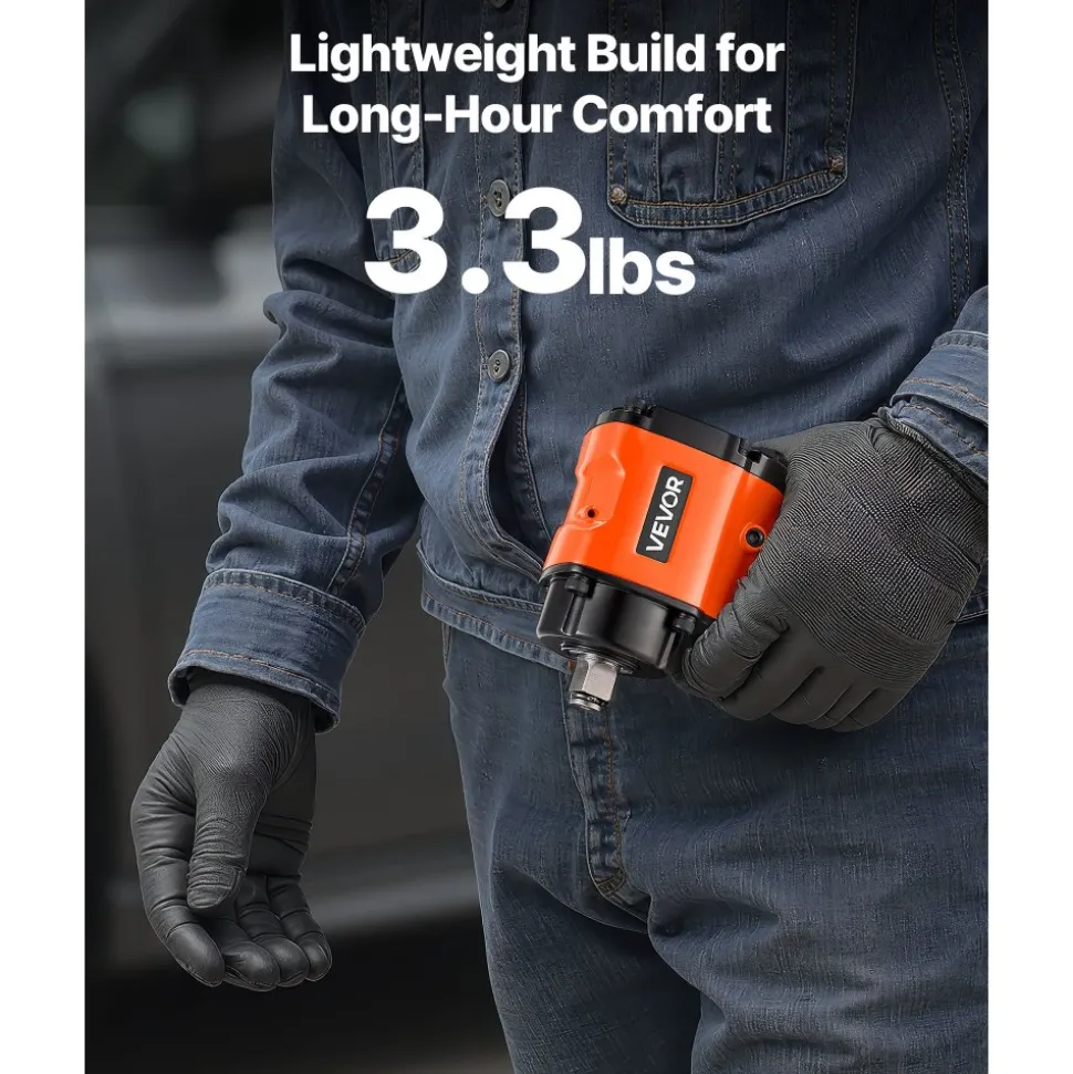 VEVOR 1/2-Inch Air Impact Wrench, Up to 738 ft-lbs Nut-busting Torque, Stubby Size & Lightweight Pneumatic Impact Gun for Auto Repairs and Maintenance