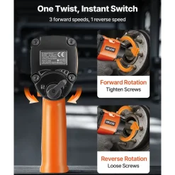 VEVOR 1/2-Inch Air Impact Wrench, Up to 738 ft-lbs Nut-busting Torque, Stubby Size & Lightweight Pneumatic Impact Gun for Auto Repairs and Maintenance