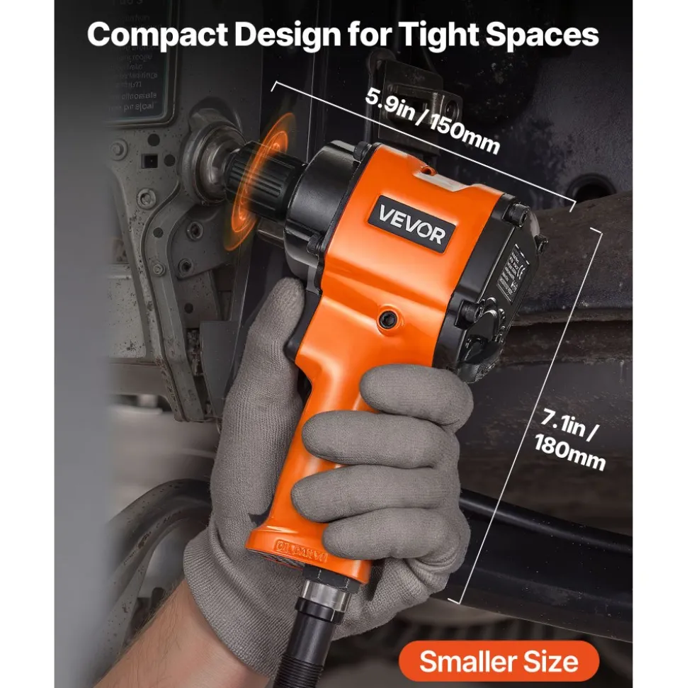 VEVOR 1/2-Inch Air Impact Wrench, Up to 738 ft-lbs Nut-busting Torque, Stubby Size & Lightweight Pneumatic Impact Gun for Auto Repairs and Maintenance