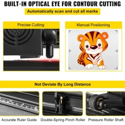 VEVOR 53-Inch Automatic Contour Vinyl Cutter Plotter Force & Speed Adjustable Sign Cutting With Floor Stand & Signmaster Software