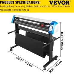 VEVOR 53-Inch Automatic Contour Vinyl Cutter Plotter Force & Speed Adjustable Sign Cutting With Floor Stand & Signmaster Software