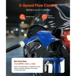 VEVOR 3/4-Inch Barb Diesel Exhaust Fluid Nozzle, Max Flow Rate 11.6 GPM, Auto Shut Off Dispenser Nozzle with 3-Speed Trigger Lock & 3/4-Inch (OD=19 mm) Spout, Used for Urea, Industrial Fluids, Blue