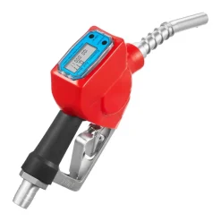 VEVOR 1 Inch Barb Digital Fuel Nozzle with Swivel, Max Flow Rate 12.6 GPM, Auto Shut Off Diesel Gas Pump Nozzle with 3/16 in (OD=20 mm) Spout & Digital Display, Used for Gasoline, Diesel, Kerosene Red