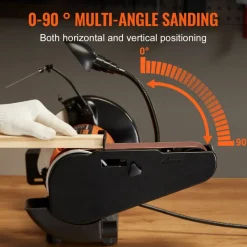 VEVOR 8 Inch Bench Grinder with 2 x28 Inch Belt Sander Combo, Bench Grinder Sander with 2.5A Induction Motor for Metalworking Sharpening Grinding