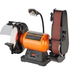 VEVOR 8 Inch Bench Grinder with 2 x28 Inch Belt Sander Combo, Bench Grinder Sander with 2.5A Induction Motor for Metalworking Sharpening Grinding