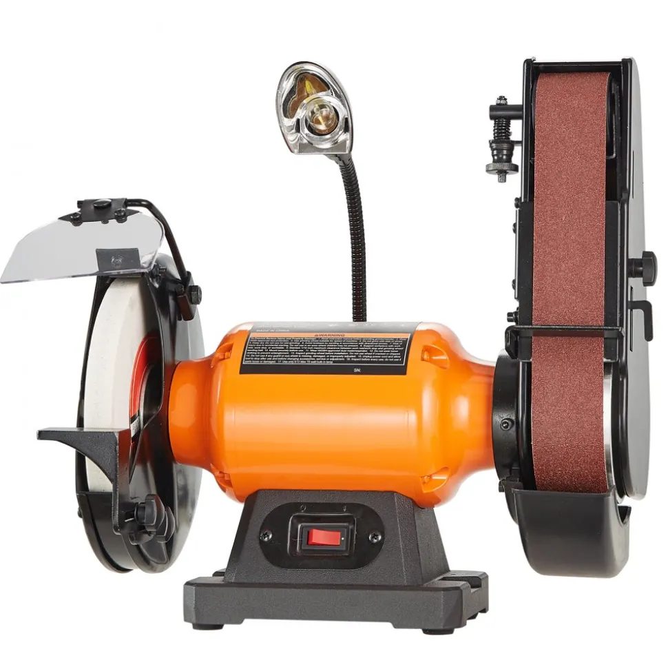 VEVOR 8 Inch Bench Grinder with 2 x28 Inch Belt Sander Combo, Bench Grinder Sander with 2.5A Induction Motor for Metalworking Sharpening Grinding