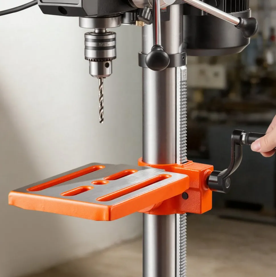 VEVOR 10-Inch Benchtop Drill Press, 5 Amp, 0.8 HP 600W Bench Drill Press, 530-3140 RPM Variable Speed, 0-45° Tilting Worktable, with Laser and LED Work Light, Tabletop Drilling Machine, for Wood Metal