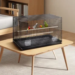 VEVOR 30 inch Bird Cage, Metal Large Parakeet Cages for Cockatiels Small Parrot Budgies Lovebirds Canaries, Pet Bird Cage with Rolling Stand and Tray