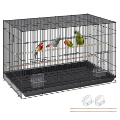VEVOR 30 inch Bird Cage, Metal Large Parakeet Cages for Cockatiels Small Parrot Budgies Lovebirds Canaries, Pet Bird Cage with Rolling Stand and Tray
