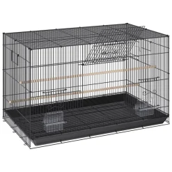 VEVOR 30 inch Bird Cage, Metal Large Parakeet Cages for Cockatiels Small Parrot Budgies Lovebirds Canaries, Pet Bird Cage with Rolling Stand and Tray