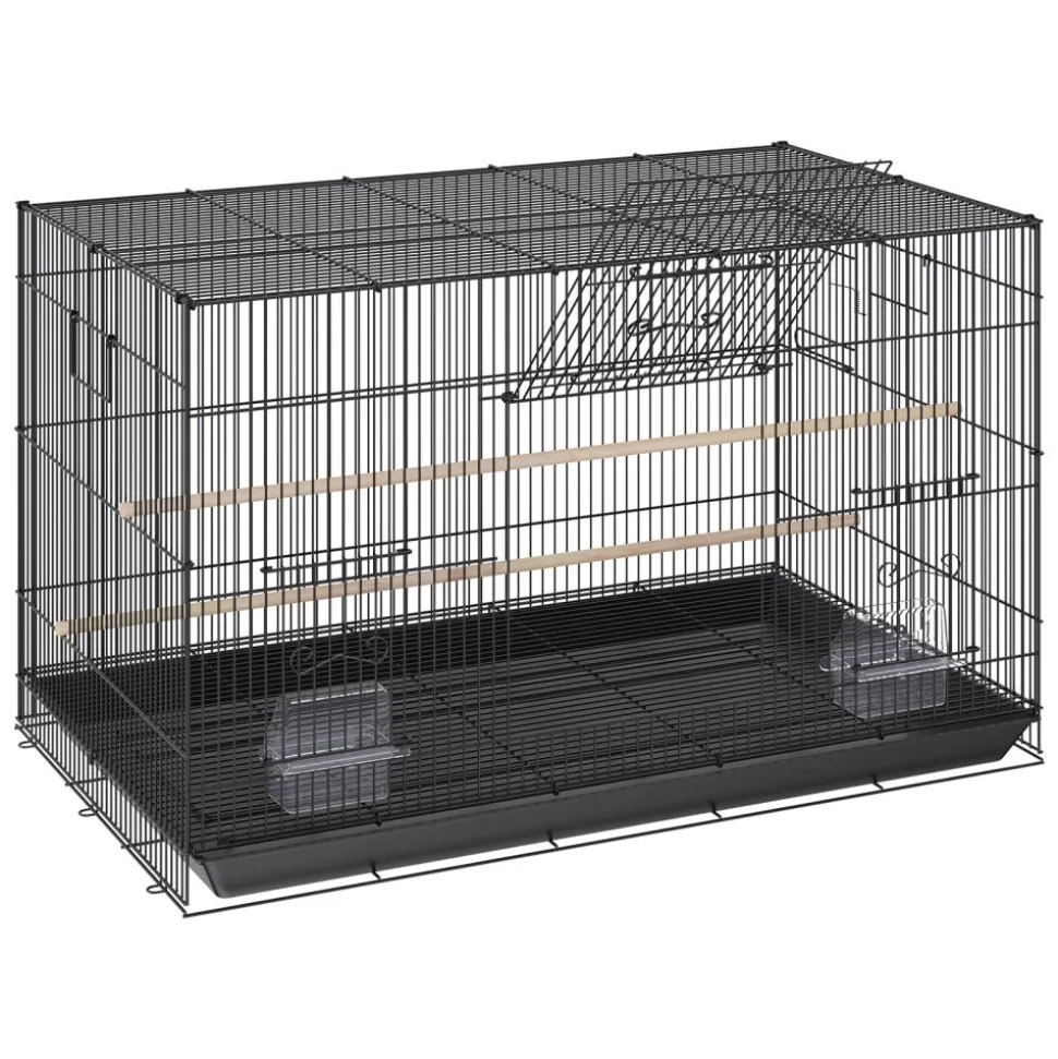 VEVOR 30 inch Bird Cage, Metal Large Parakeet Cages for Cockatiels Small Parrot Budgies Lovebirds Canaries, Pet Bird Cage with Rolling Stand and Tray