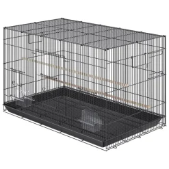 VEVOR 30 inch Bird Cage, Metal Large Parakeet Cages for Cockatiels Small Parrot Budgies Lovebirds Canaries, Pet Bird Cage with Rolling Stand and Tray