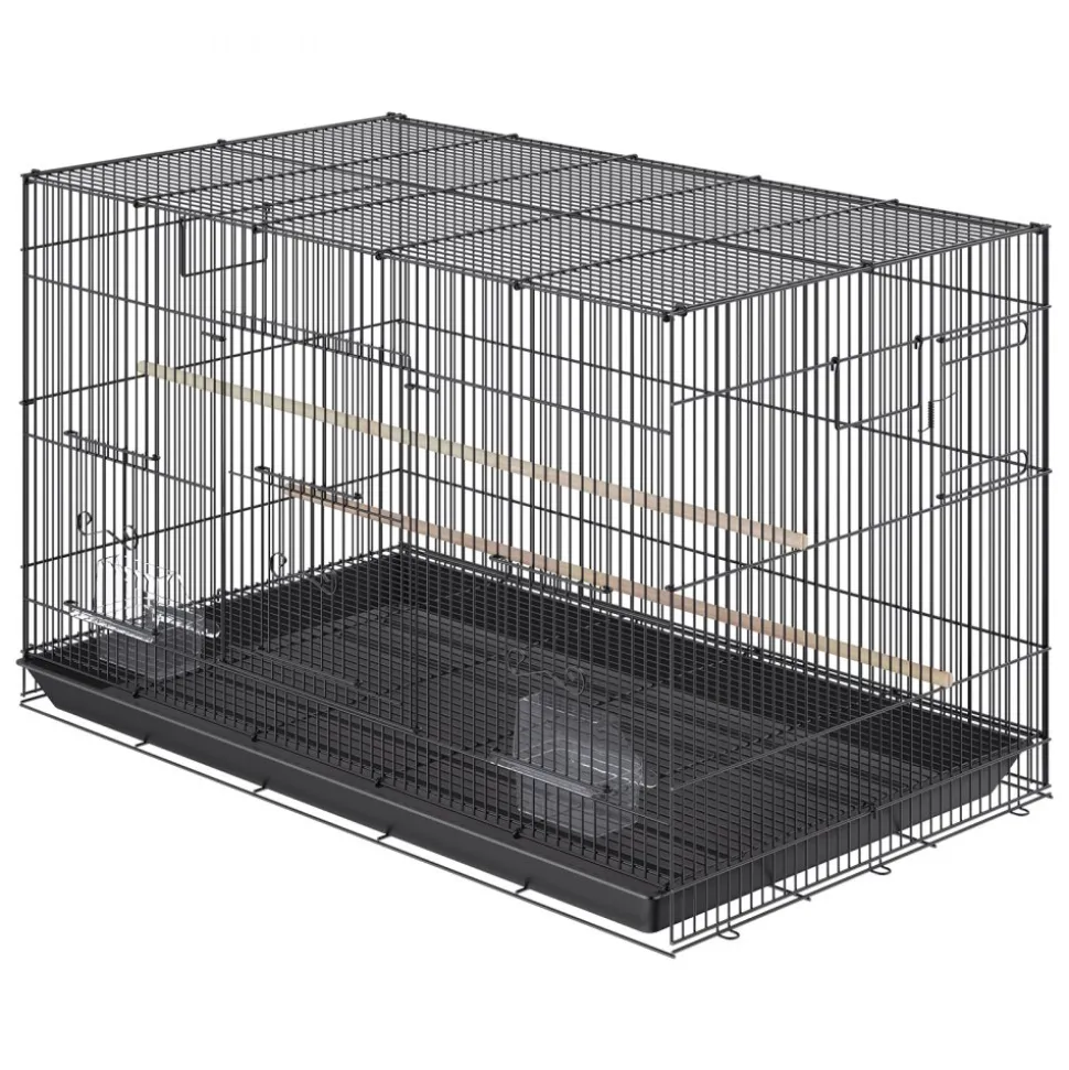 VEVOR 30 inch Bird Cage, Metal Large Parakeet Cages for Cockatiels Small Parrot Budgies Lovebirds Canaries, Pet Bird Cage with Rolling Stand and Tray