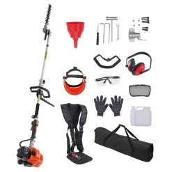 VEVOR 15.7-inch 26CC 2 Cycle Gas Hedge Trimmer, Gas Powered Pole Hedge Trimmer with Dual Sided Dual Action Blade, 270° Adjustable Trimmer Head, Suitable for Trimming Shrubs, Bushes