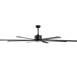 VEVOR 72 Inch Ceiling Fan with Light, 6-Speed Remote Control, Dimmable 3-Color Temperature, Reversible DC Motor, Modern Low Profile Flush Mount Fan for Bedroom, Living Room, Indoor/Outdoor Use, Black