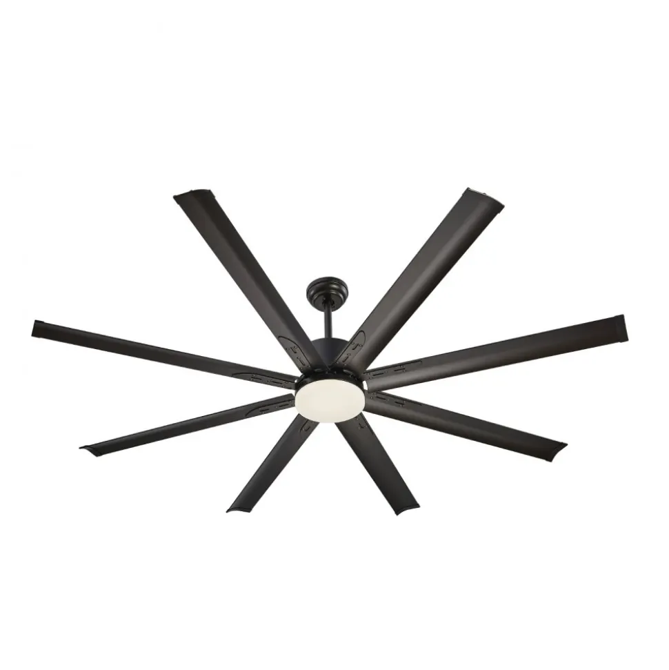 VEVOR 72 Inch Ceiling Fan with Light, 6-Speed Remote Control, Dimmable 3-Color Temperature, Reversible DC Motor, Modern Low Profile Flush Mount Fan for Bedroom, Living Room, Indoor/Outdoor Use, Black