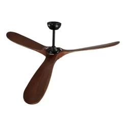 VEVOR 72 Inch Ceiling Fan without Light, 6-Speed Remote Control, 3-Wood-Blade, Reversible DC Motor, Modern Low Profile Flush Mount Exterior Fan for Bedroom, Living Room, Patio, Indoor/Outdoor, Walnut