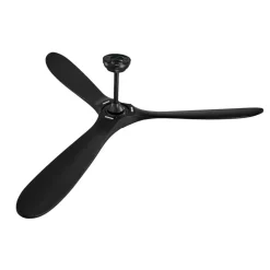 VEVOR 72 Inch Ceiling Fan without Light, 6-Speed Remote Control, 3-Wood-Blade, Reversible DC Motor, Modern Low Profile Flush Mount Exterior Fan for Bedroom, Living Room, Patio, Indoor/Outdoor, Black
