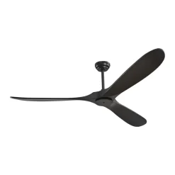 VEVOR 72 Inch Ceiling Fan without Light, 6-Speed Remote Control, 3-Wood-Blade, Reversible DC Motor, Modern Low Profile Flush Mount Exterior Fan for Bedroom, Living Room, Patio, Indoor/Outdoor, Black
