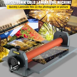 VEVOR 51 Inch Cold Laminator Machine 10mm Manual Vinyl Photo Film Cold laminator Hand Crank Pressure Cold Roll laminator(51Inch)