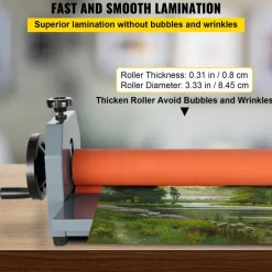 VEVOR 51 Inch Cold Laminator Machine 10mm Manual Vinyl Photo Film Cold laminator Hand Crank Pressure Cold Roll laminator(51Inch)