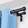 VEVOR 1 Inch Double Curtain Rods 36 to 72 Inches(3-6ft), Drapery Rods for Windows 24 to 68 Inches, Telescoping Dual Curtain Rod with Round Finials, Black
