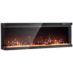 VEVOR 72 inch Electric Fireplace, Three-Sided Glass Wall Mounted Recessed Fire Place with Remote Control, Timer, 1500W, Adjustable Flame Color Brightness,Overheat Protection, for Living Room,Bedroom
