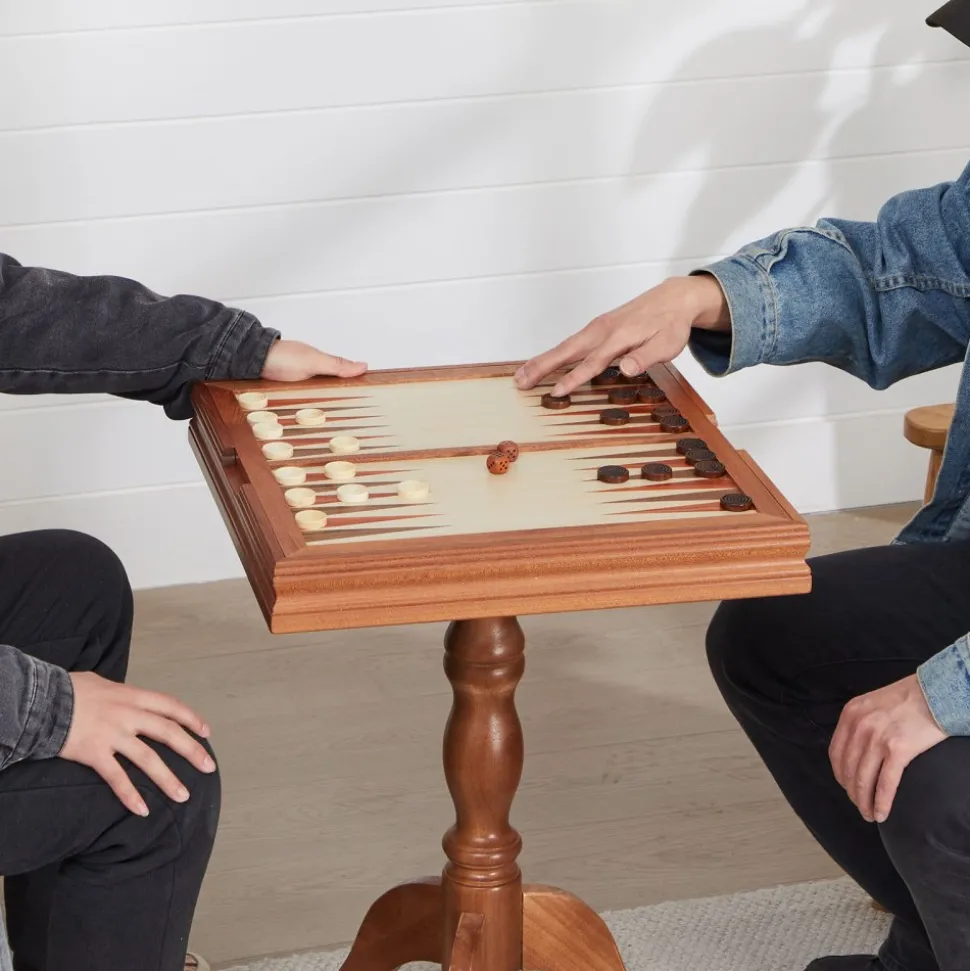 VEVOR 3-IN-1 Chess Checkers Backgammon Table Set, 18 Inch Premium Wooden Chess Table, Deluxe Combo Game Table Furniture Set, Chess Set Board Game Gift for Family Board Games