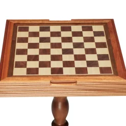VEVOR 3-IN-1 Chess Checkers Backgammon Table Set, 18 Inch Premium Wooden Chess Table, Deluxe Combo Game Table Furniture Set, Chess Set Board Game Gift for Family Board Games